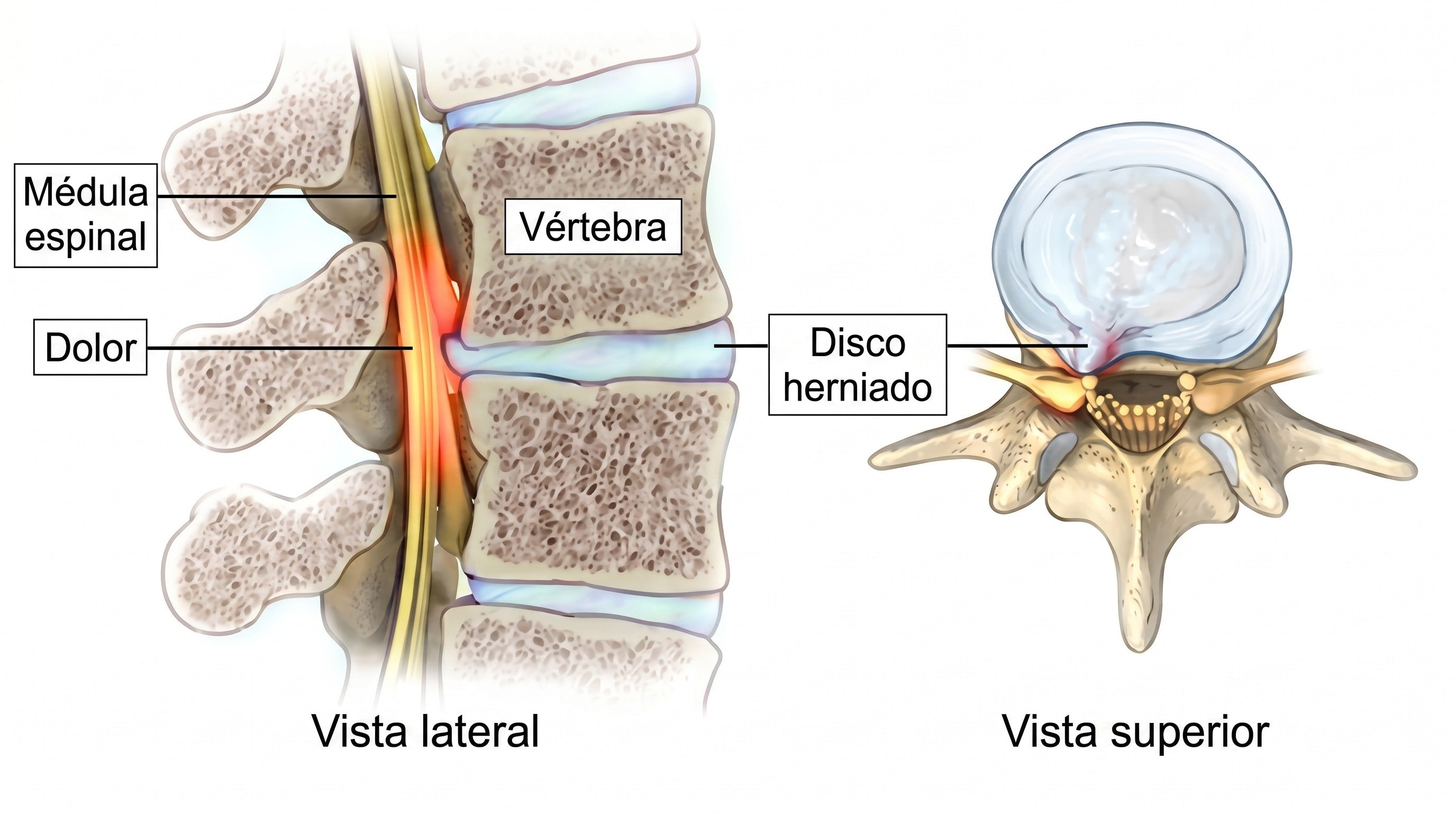Disco herniado comprimiendo un nervio cervical